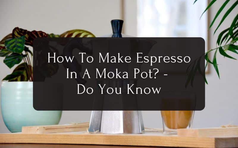 How To Make Espresso In A Moka Pot - Do You Know